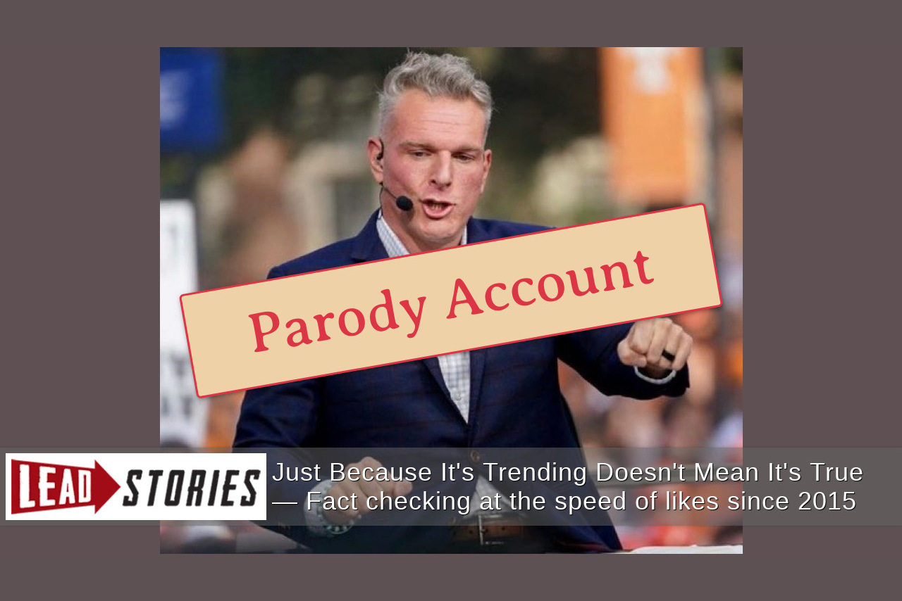 Fact Check: Pat McAfee Did NOT Say He Would Join ESPN's GameDay By Zoom Due To Security Concerns