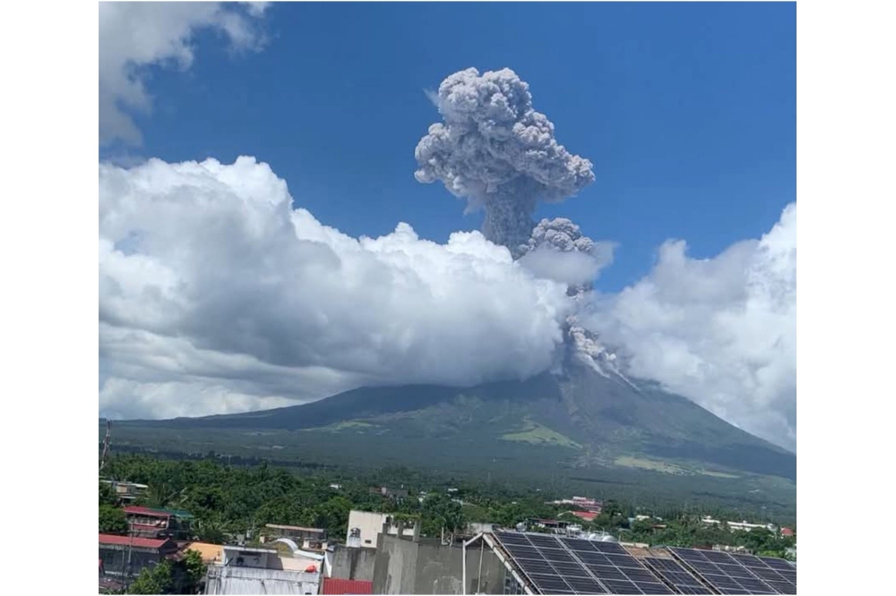 Philippines orders evacuations as Mount Mayon erupts, sending ash 3,000 metres skyward