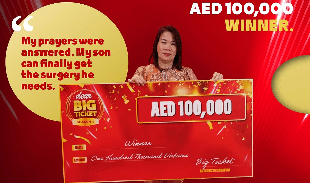 Abu Dhabi resident wins Dh100,000 Big Ticket prize to support son’s brain tumour treatment