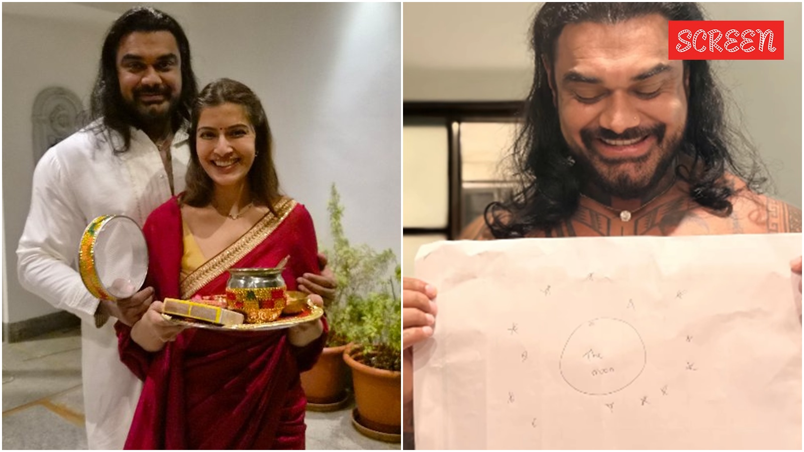 Varalaxmi Sarathkumar’s husband draws her a moon as clouds delay Karwa Chauth fast