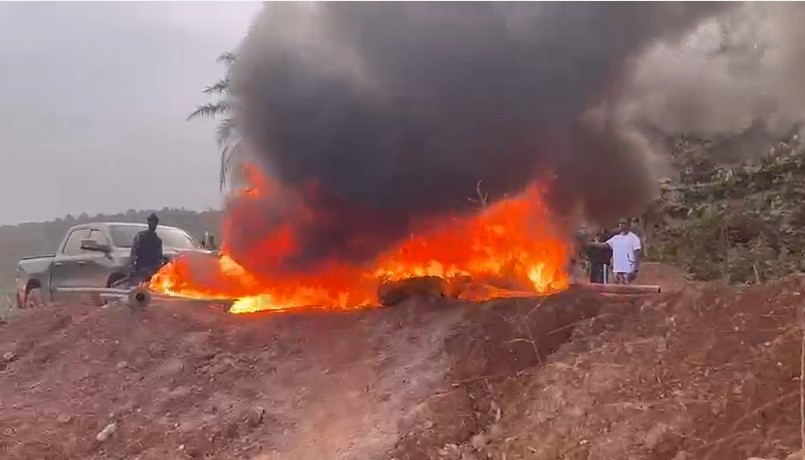 NAIMOS raids illegal mining site at Enchi, arrests three suspects
