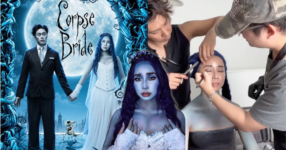 'Bridal rehearsal, just with more blue paint': DJ Germaine Tan & fiancé on ‘Corpse Bride’ Halloween photoshoot ahead of wedding