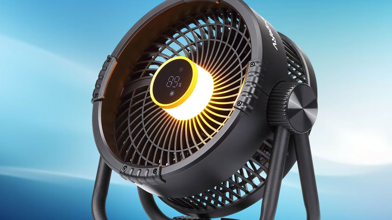 Save 40% Off This Portable Battery-Powered Fan, 20,000mAh Power Bank, and LED Lamp in One