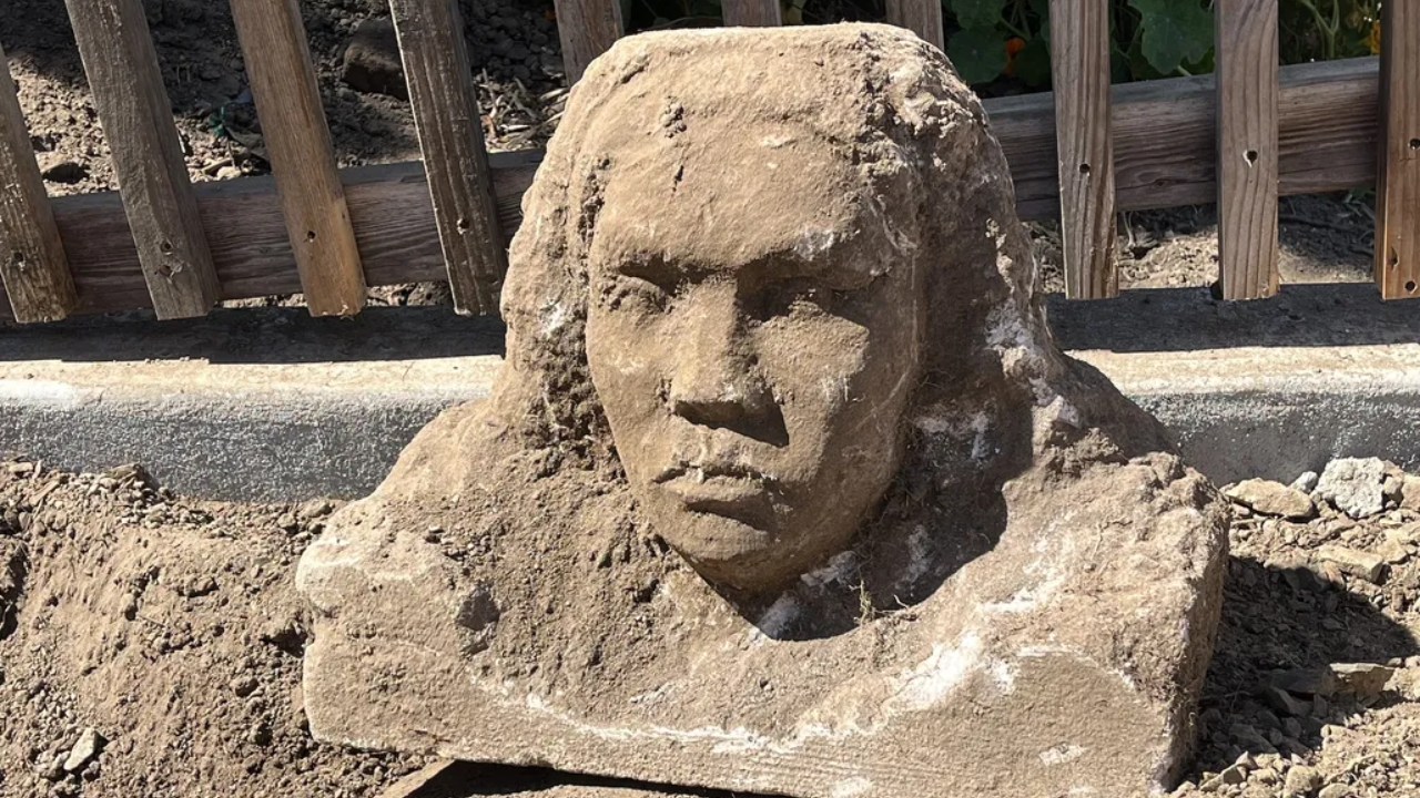 SF man unearths 150-pound mystery limestone sculpture in backyard