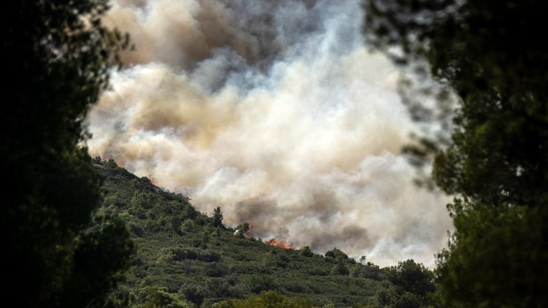 Firefighters tackle wildfires in several areas in Greece