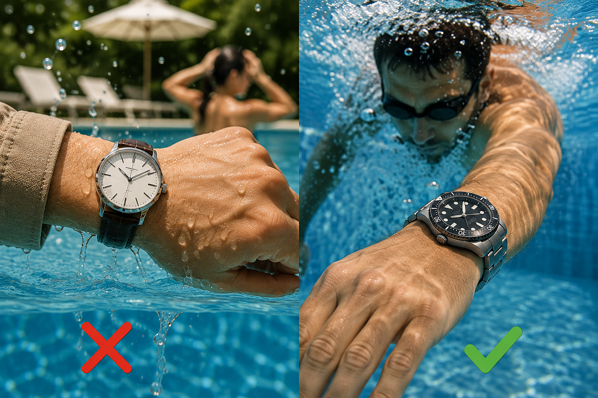 Why a 30m water-resistant watch is not a swimming watch