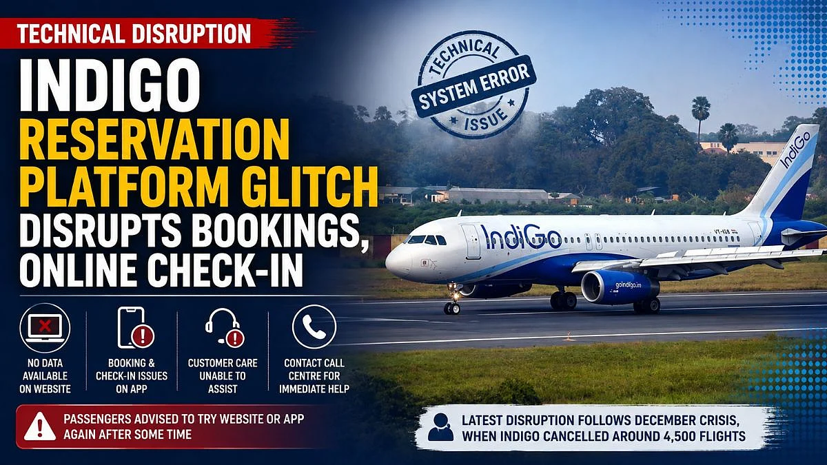 IndiGo Reservation Platform Glitch Disrupts Bookings, Online Check-In Across Website And App
