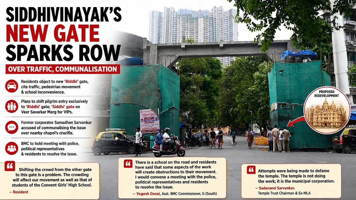 Mumbai: Siddhivinayak Temple’s New ‘Riddhi’ Gate Sparks Row Over Traffic, Pedestrian Movement And Communalisation