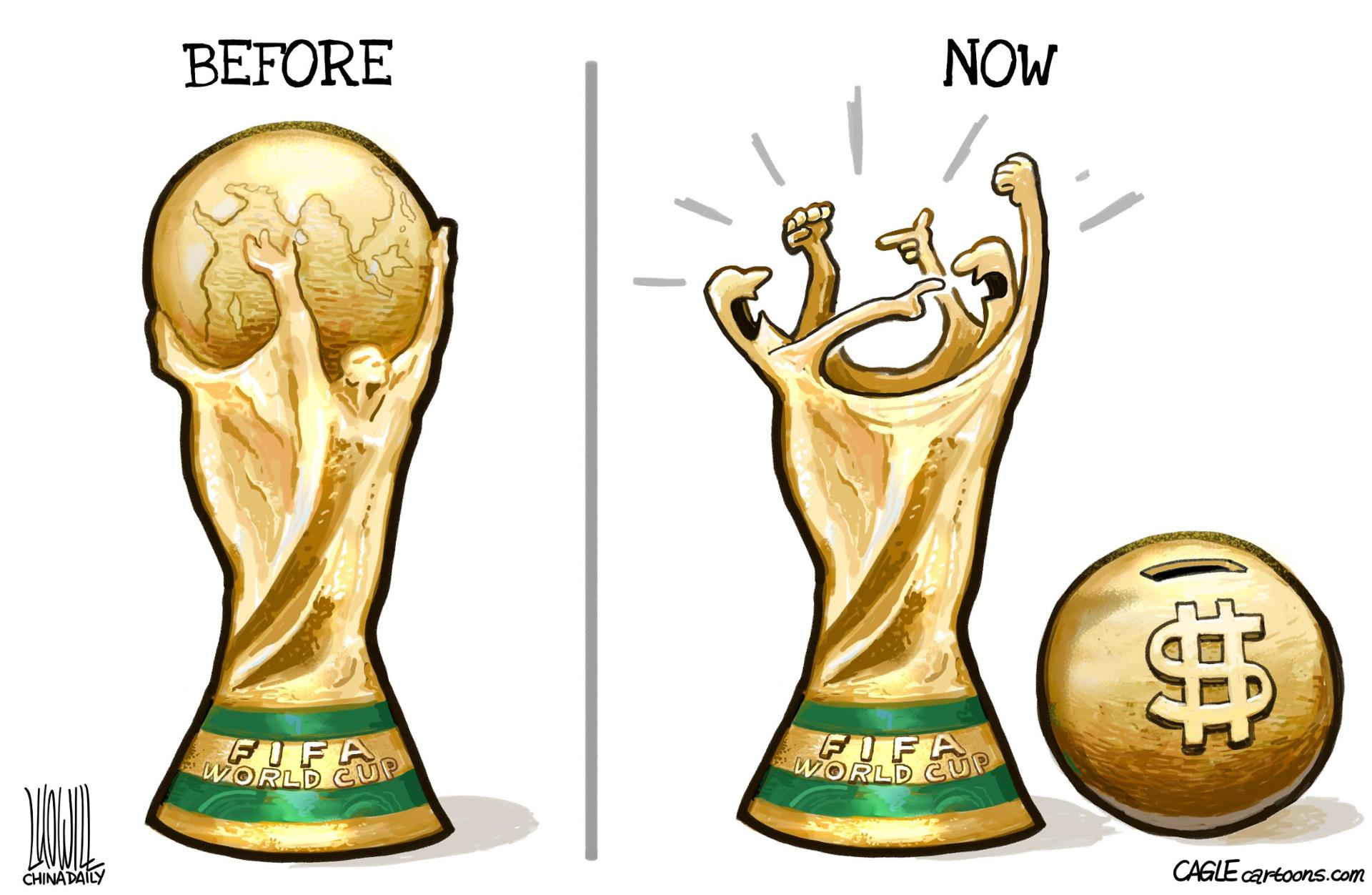 FIFA World Cup trophy before and now
