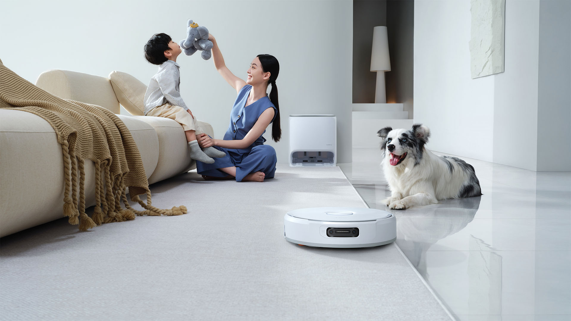 This robot vacuum cleaner comes with dual RGB cameras and a self-cleaning mop