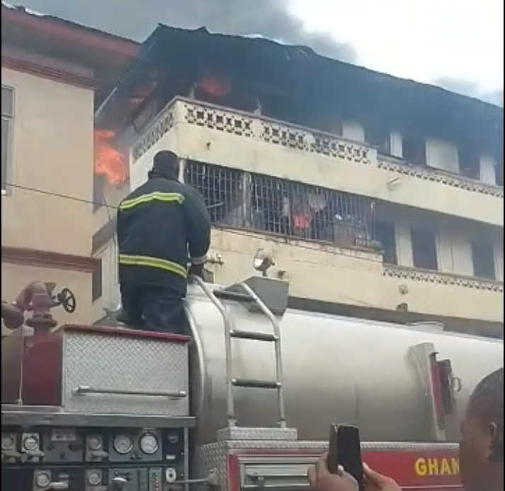 Fire guts three-storey building at Manhyia