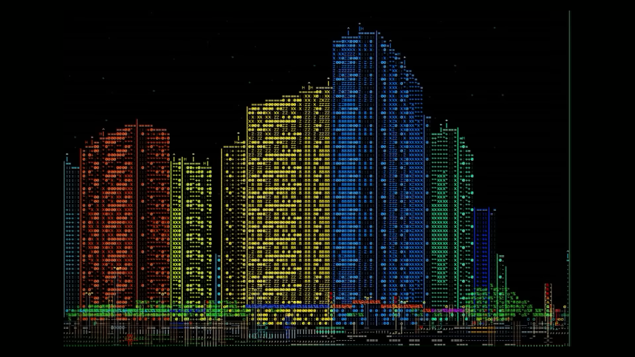 Lone game dev builds an explorable cyberpunk city almost entirely out of ASCII characters