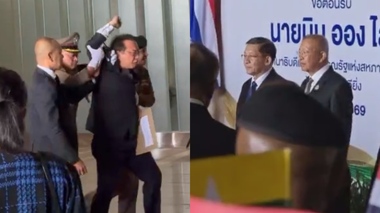 Thai MP removed after shouting for peace during Min Aung Hlaing’s parliament visit
