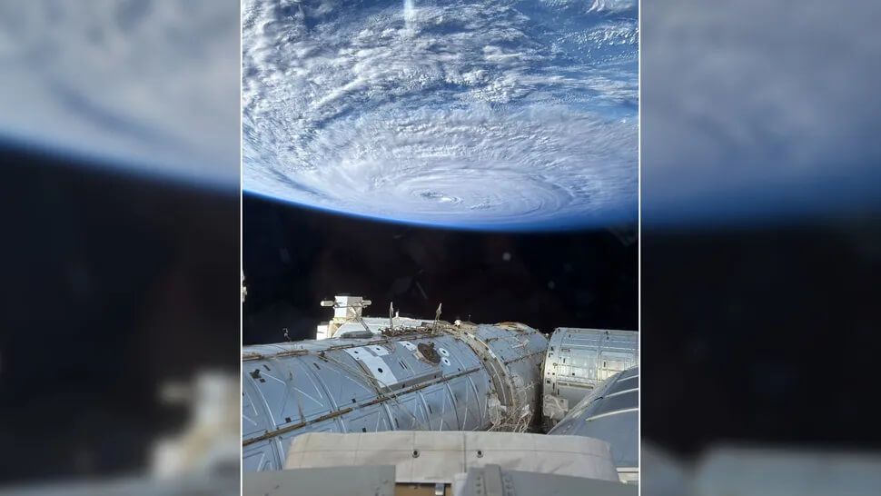 NASA astronaut eyes up this amazing composition of the eye of a super typhoon from space