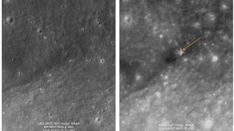 Before and after images of SpaceX Moon crash released