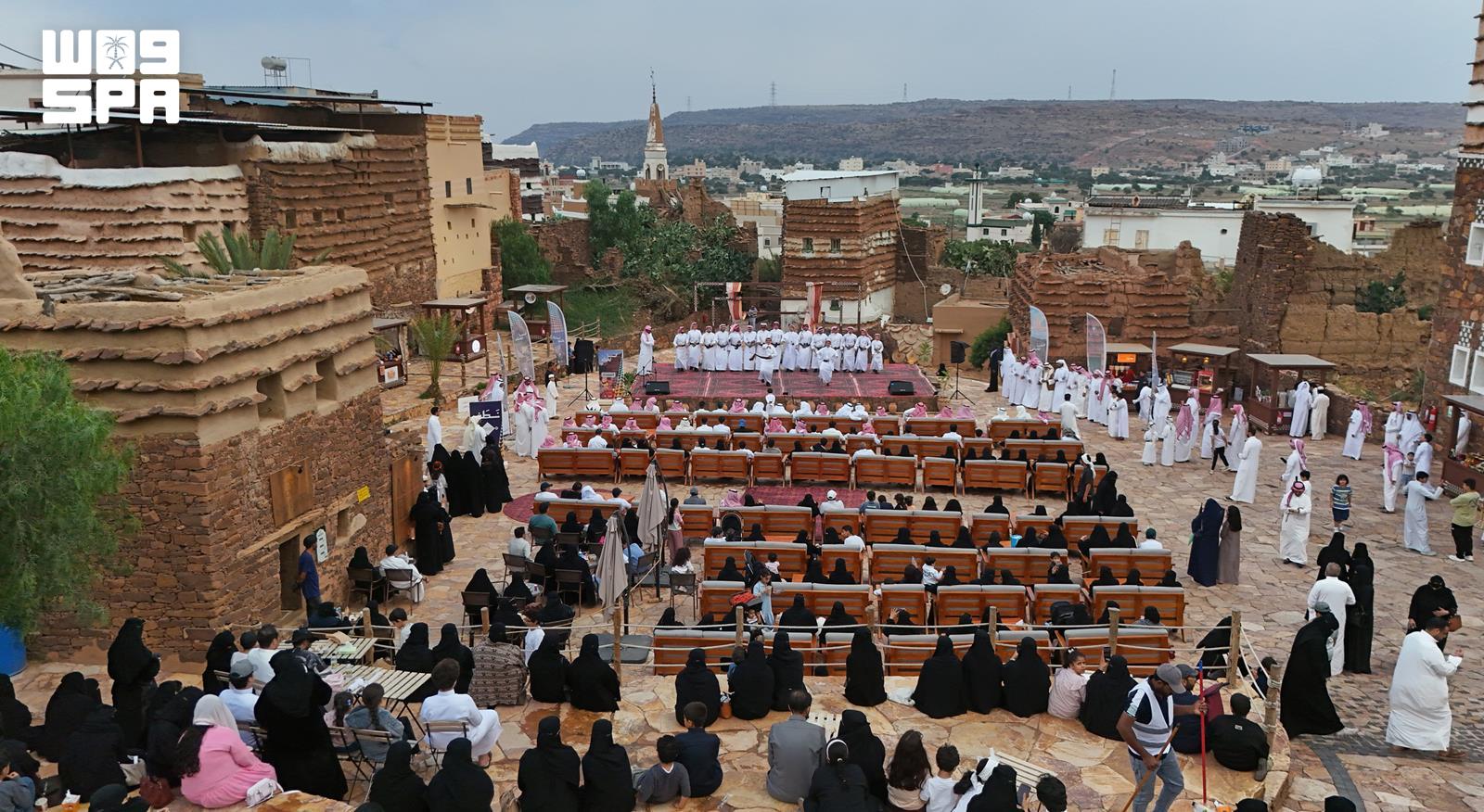 Al Yanfaa Heritage Village in Asir draws visitors with cultural events and rainy weather