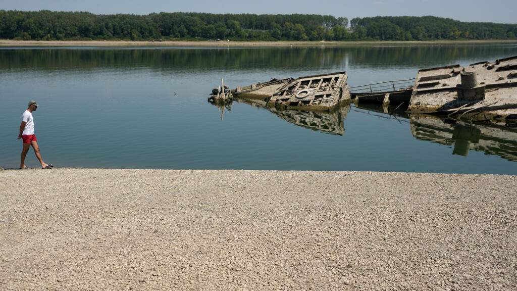 In pictures: Drought exposes Word War II ships, strands boats as Europe’s river levels plunge
