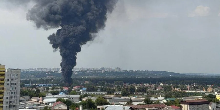 Large fire erupts near warehouses in Russia’s Bryansk after reports of explosions