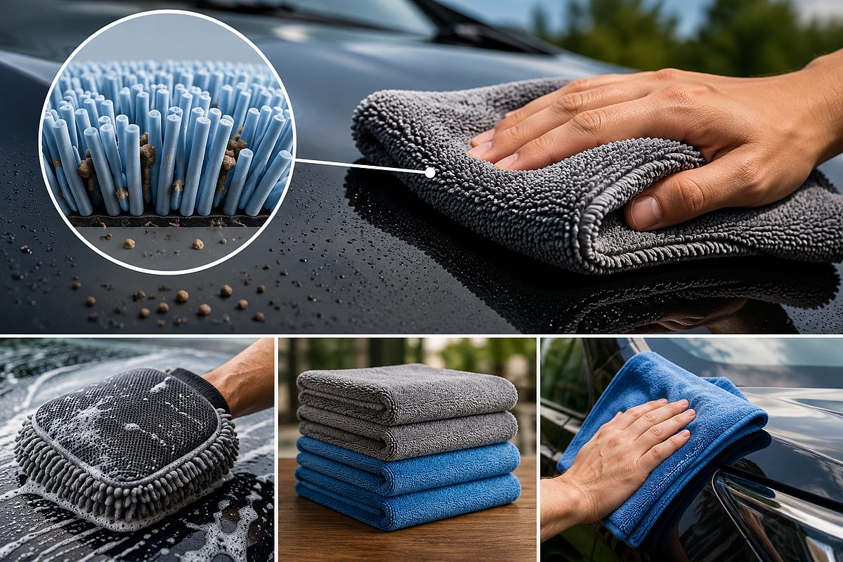 Why microfibre cleans a car without scratching it