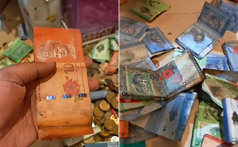 #NSTviral: Woman finds banknotes rusted, damaged after 2 years in money box [WATCH]