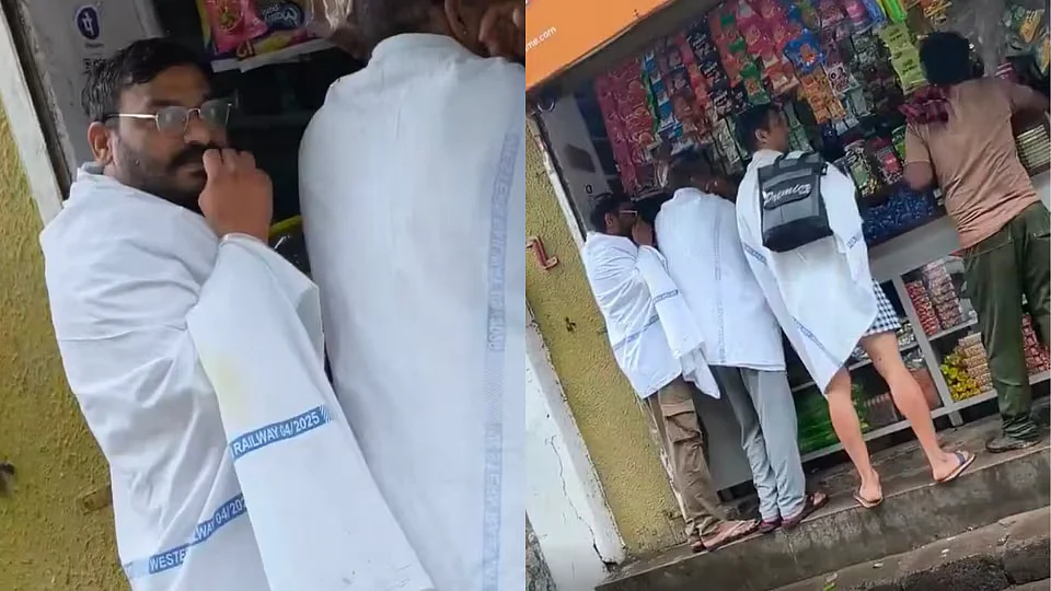 'Name & Shame Them': Men Spotted Wearing Stolen Western Railway Bedsheets As Shawls, Video Sparks Debate
