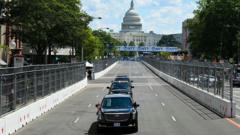 Trump waves green flag kicking off high-speed IndyCar race through Washington