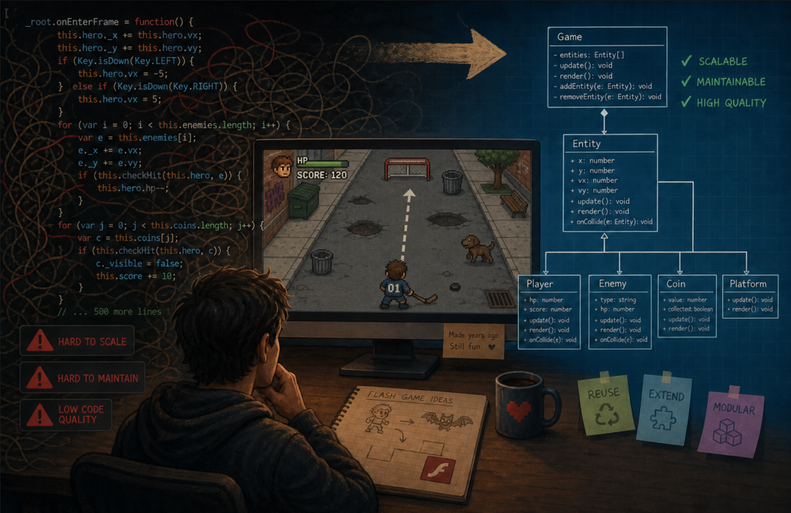 Object-Oriented Programming for Web Developers: Lessons From an Old Flash Game
