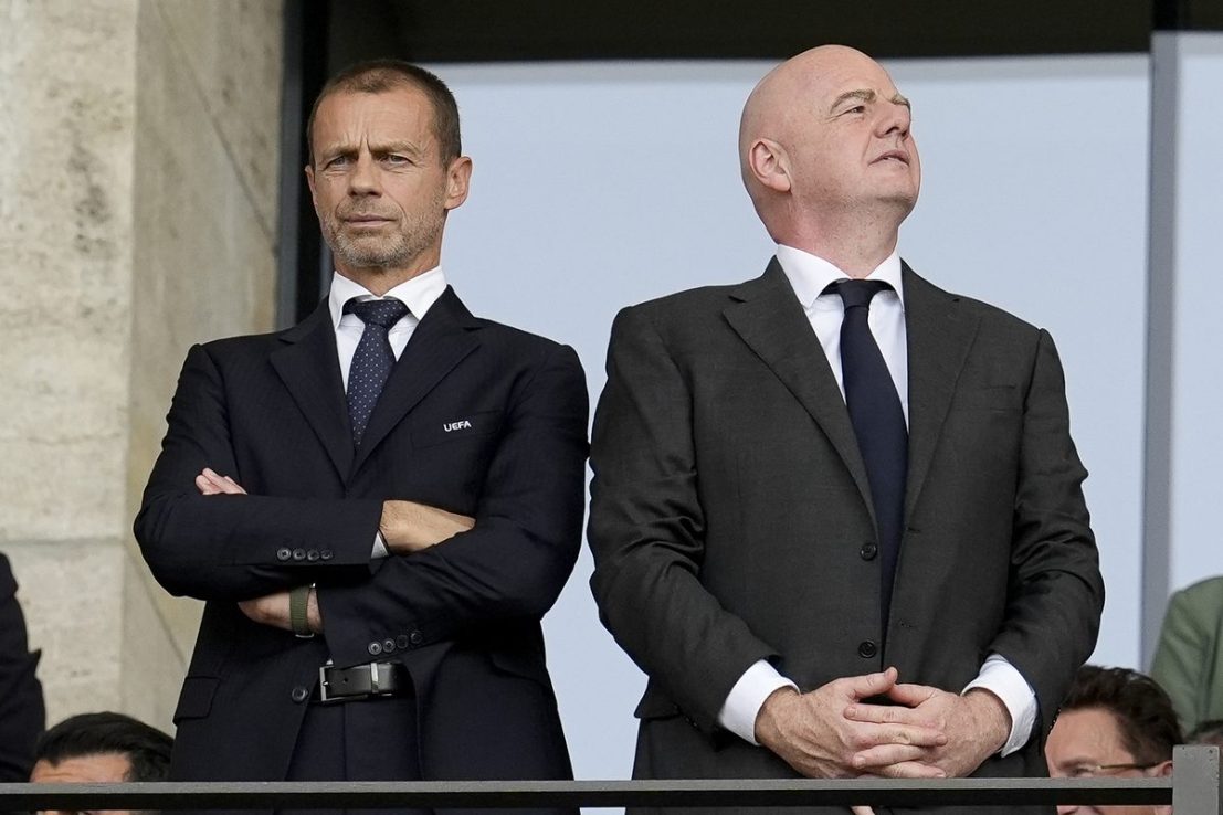 Uefa boss Ceferin rules out running against ‘naive’ Fifa president Infantino