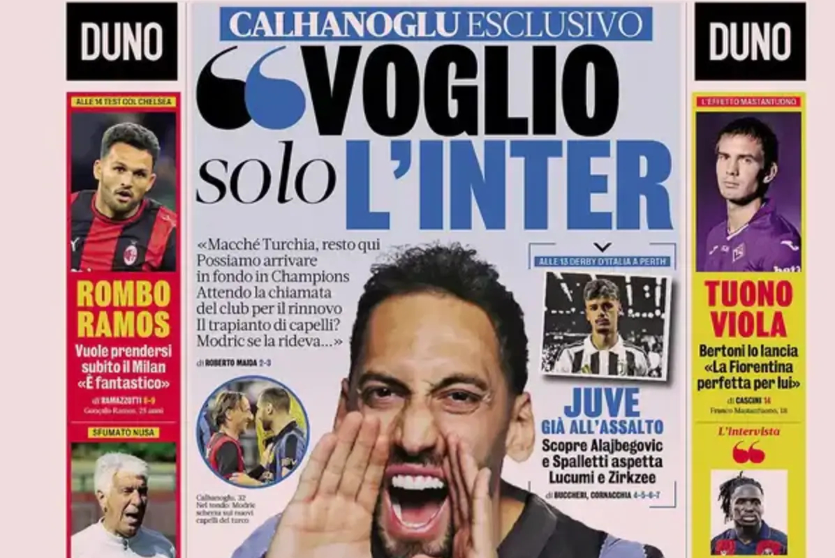 Today’s papers: Calhanoglu commits to Inter, McKennie backs Juventus