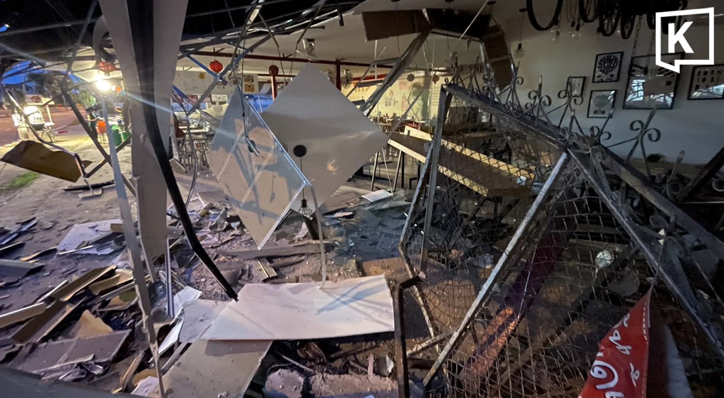 Pickup truck crashes into Chiang Mai shops, causing huge damage