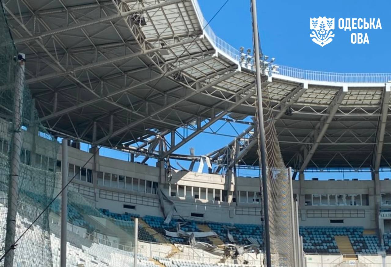 One of Ukraine's largest football stadiums damaged in Russian strike on Odesa