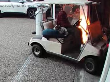 WATCH: Golf cart arson in Washington state caught on surveillance camera