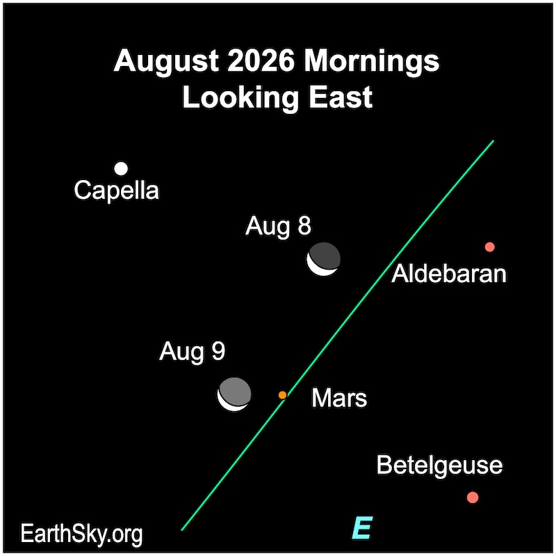 Visible planets and night sky guide for August