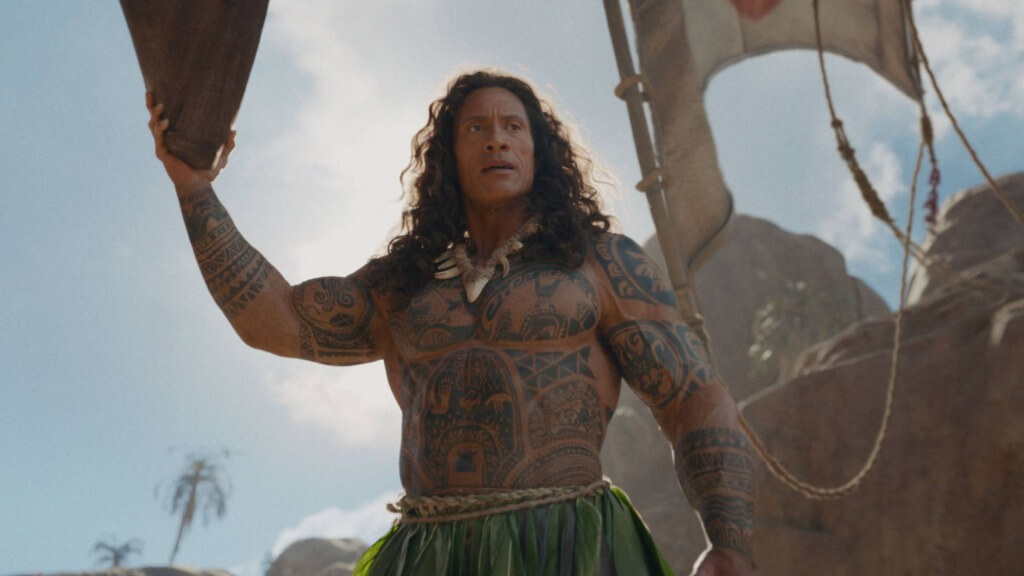 Dwayne Johnson letting Moana reviews roll off gigantic back