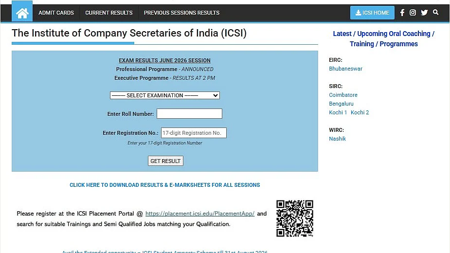 CS June 2026 Executive Programme Result Declared At icsi.edu; Direct Link Here