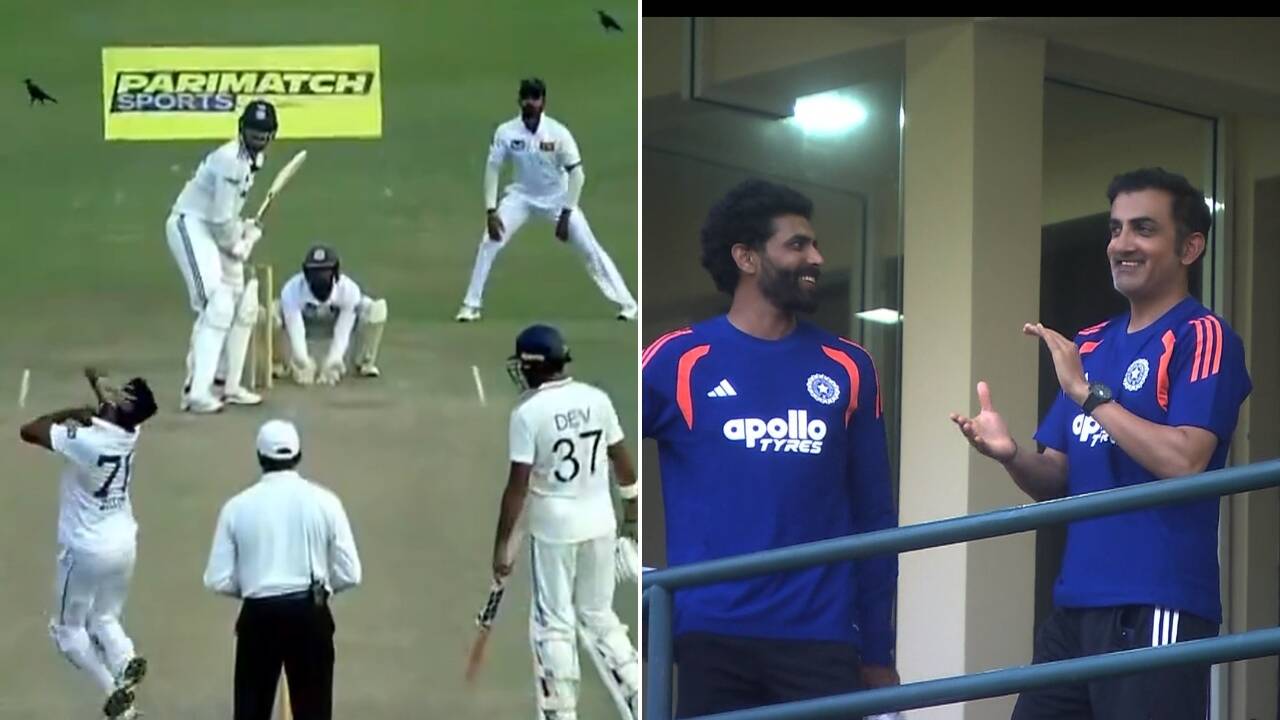 Gautam Gambhir can’t hide his smile as India batter hits four sixes in an over - Watch