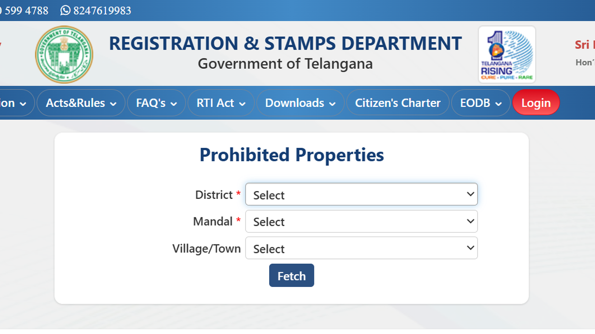 Telangana prohibited properties list available online; absence of effective search option compounds difficulties in accessing details