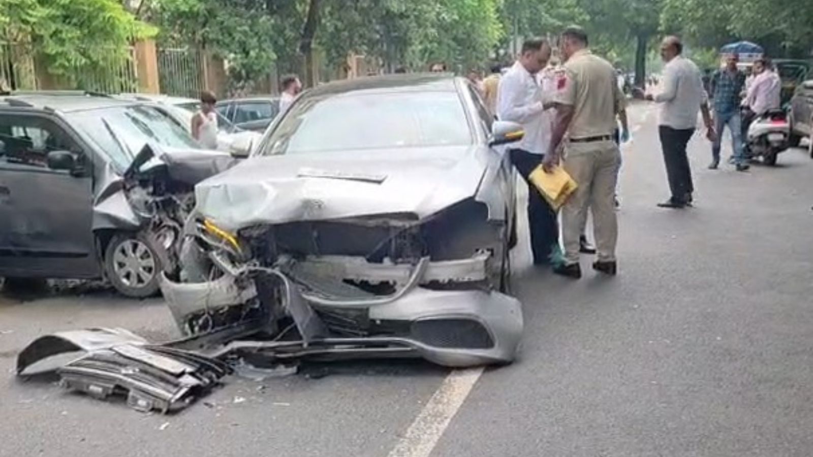 Speeding Mercedes hits another car, chain-collision kills woman; cop’s son held