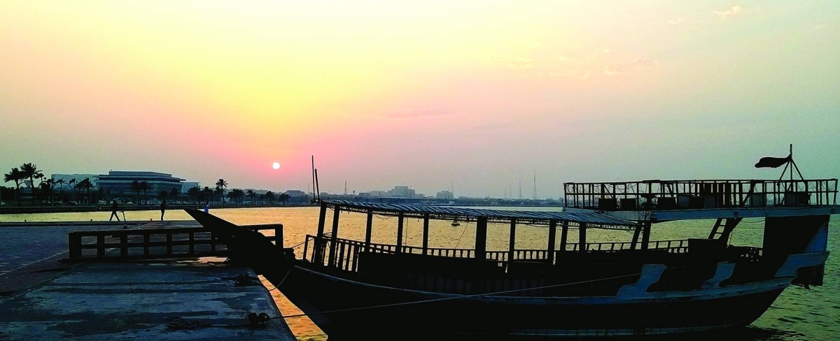Soft glow of Doha sunset