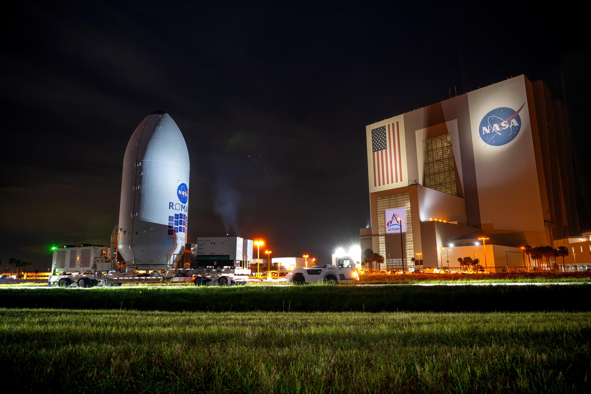 NASA’s Nancy Grace Roman Space Telescope Arrives at Hangar