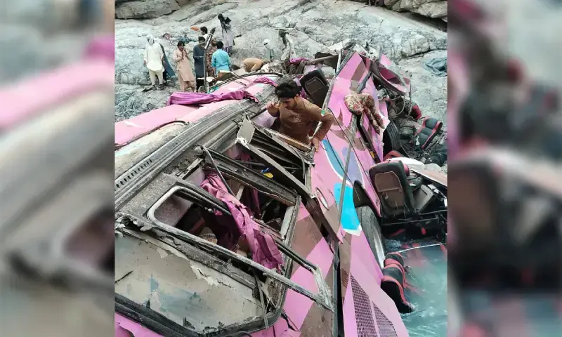 Four killed, 10 injured as bus falls into ravine