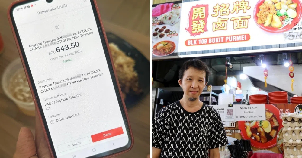 Customer pays S$650 for S$6.50 bowl of lor mee at Bukit Purmei, stall owner manages to return money 1 month later