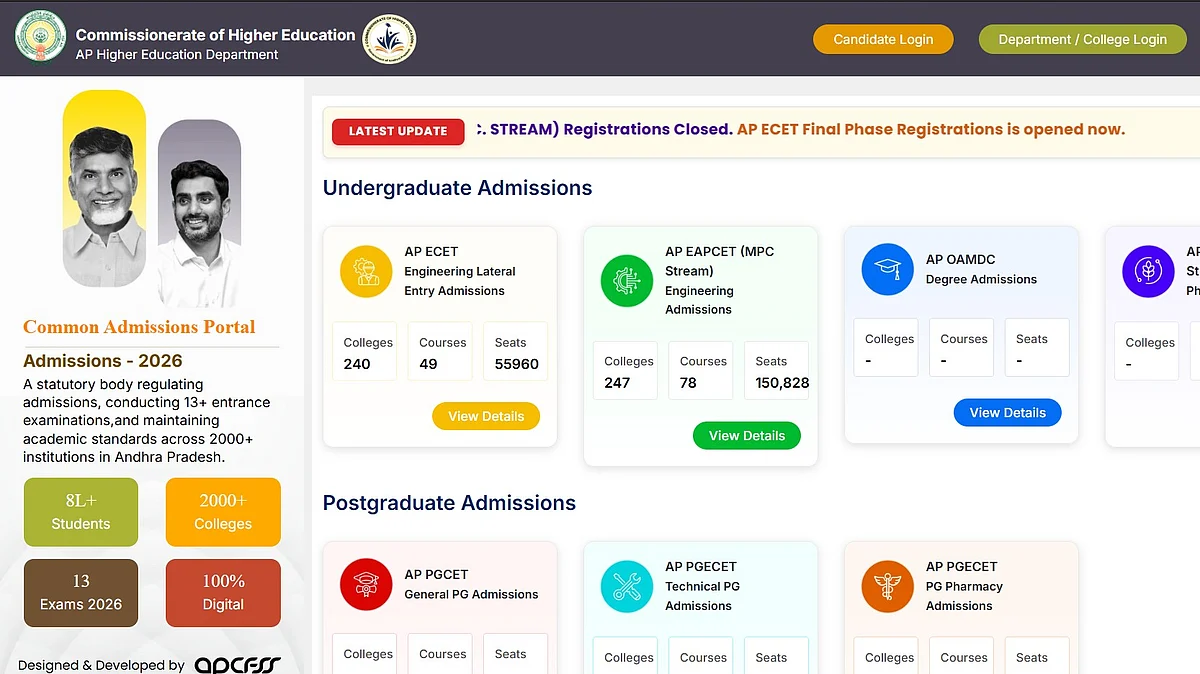 AP EAMCET 2026 Phase 1 Seat Allotment Out Today At cap.apcfss.in; Direct Link Here