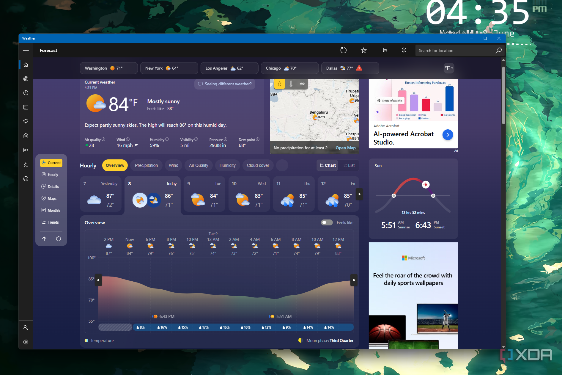 Windows 11's Weather app reportedly uses 5x more RAM than macOS's Weather app, with ads to boot