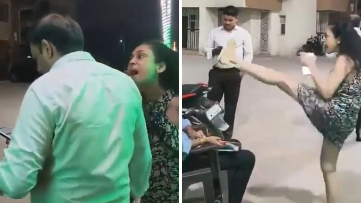 Greater Noida: Woman Creates Ruckus At Society Gate After Delivery Boy Is Stopped | Video
