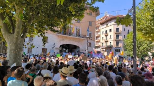 Thousands march through Mallorca mountain town in second huge anti-tourism protest of the summer