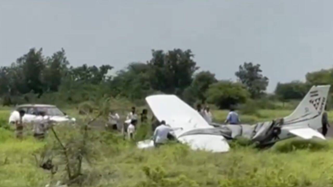 Watch: Trainer aircraft crashes near Baramati airstrip in Maharashtra