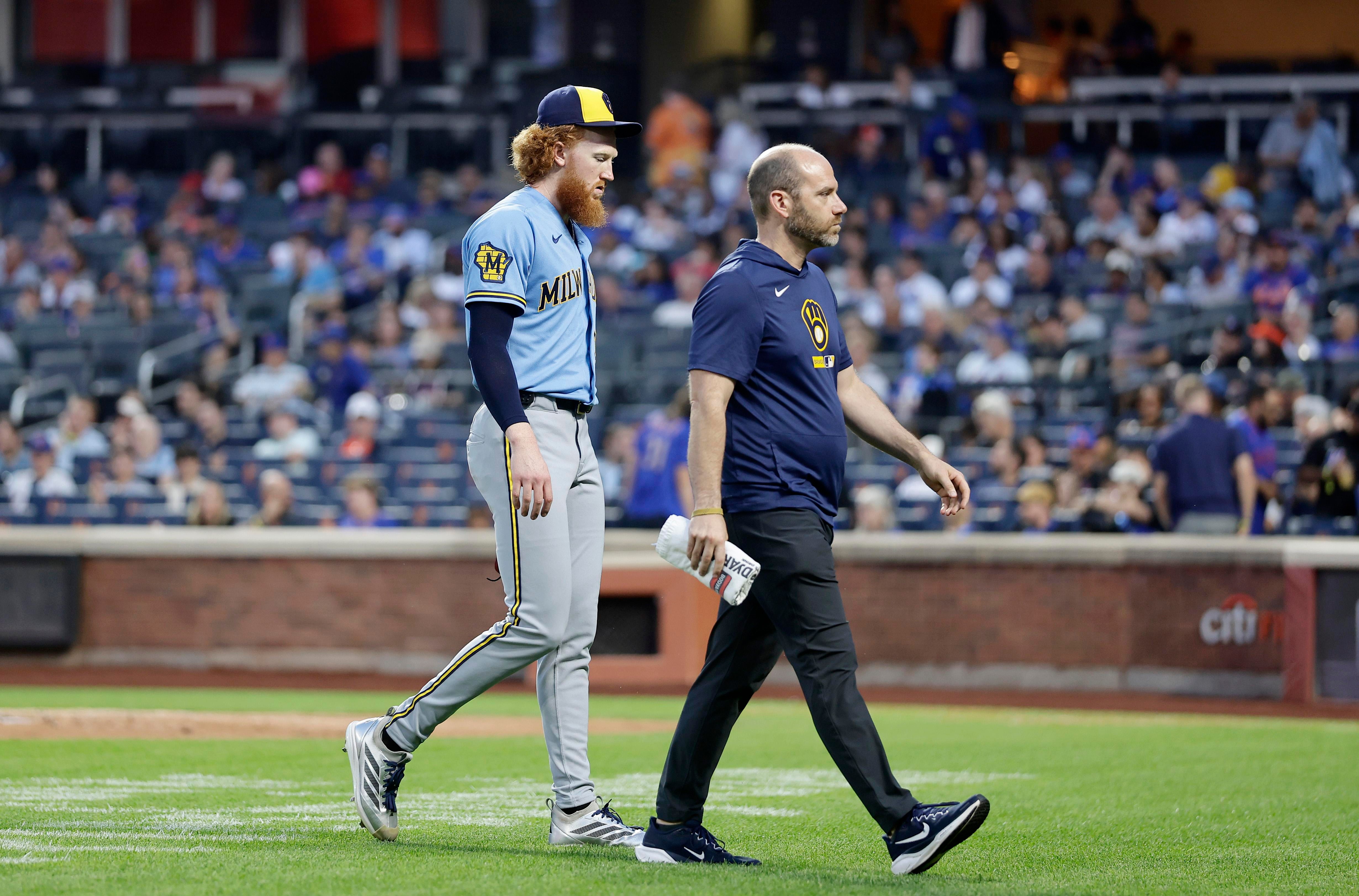 UPDATED: Dustin May exits Brewers-Mets game in first inning