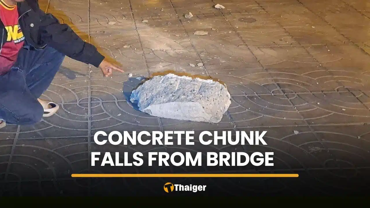 50kg concrete chunk falls from Bangkok interchange bridge