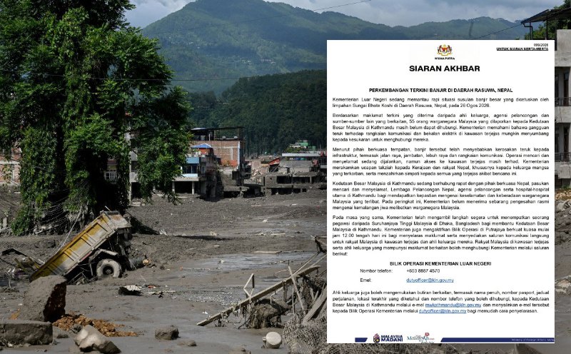 Nepal floods: 55 Malaysians uncontactable, no casualties confirmed